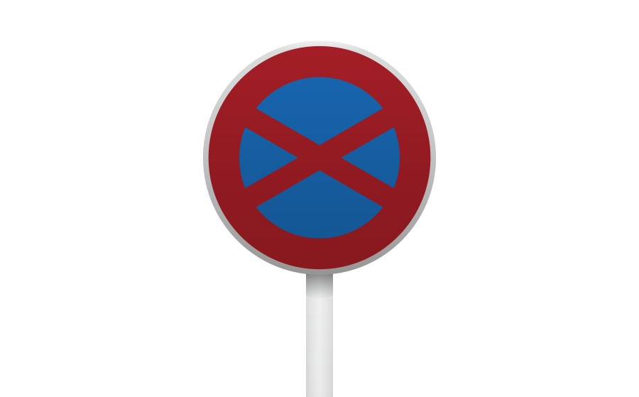 駐車禁止のシルエット無料のAi・PNG白黒シルエットイラスト