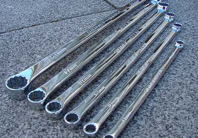 AmazonEZARC 超ロングストレート メガネレンチセット ミラー仕上げ ミリ 6本組 収納袋付きメガネレンチ