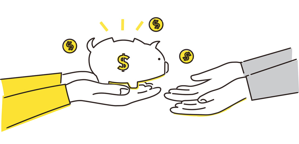 お金のイラストに資金を提供する人々無料ベクトル素材