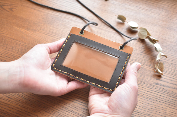 布のカードケース作り方 ネックストラップ付き ネームホルダーパスケースIDカードケース