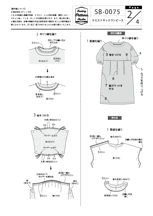 型紙 パターン利用料袖なしワンピースヴェッティモン ドゥ シャンブル