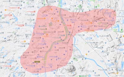 Uber Eats ウーバーイーツ のエリアを地図で確認 熊本県