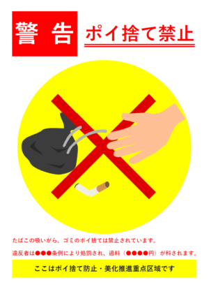 ユニット 環境美化標識 火気厳禁たきび・タバコのポイ捨て禁止 837-01 1枚 直送品- アスクル