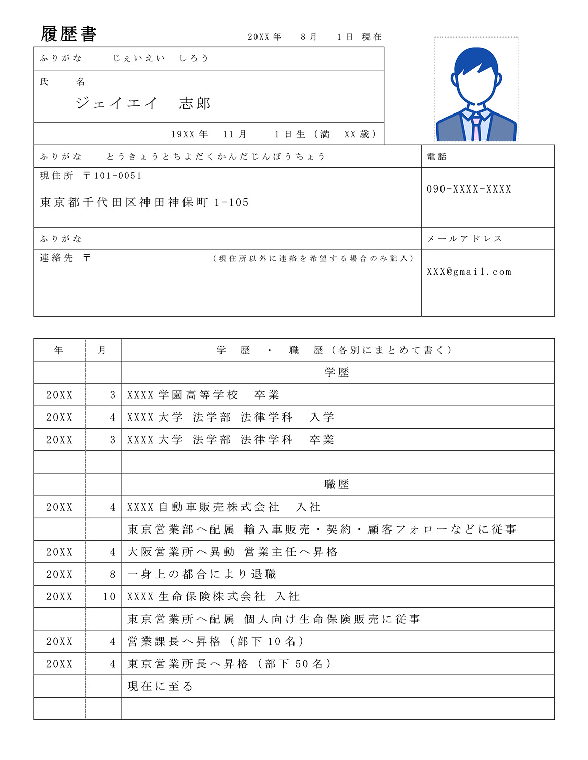 履歴書の書き方・無料テンプレート転職エージェントヒロジョブキャリア