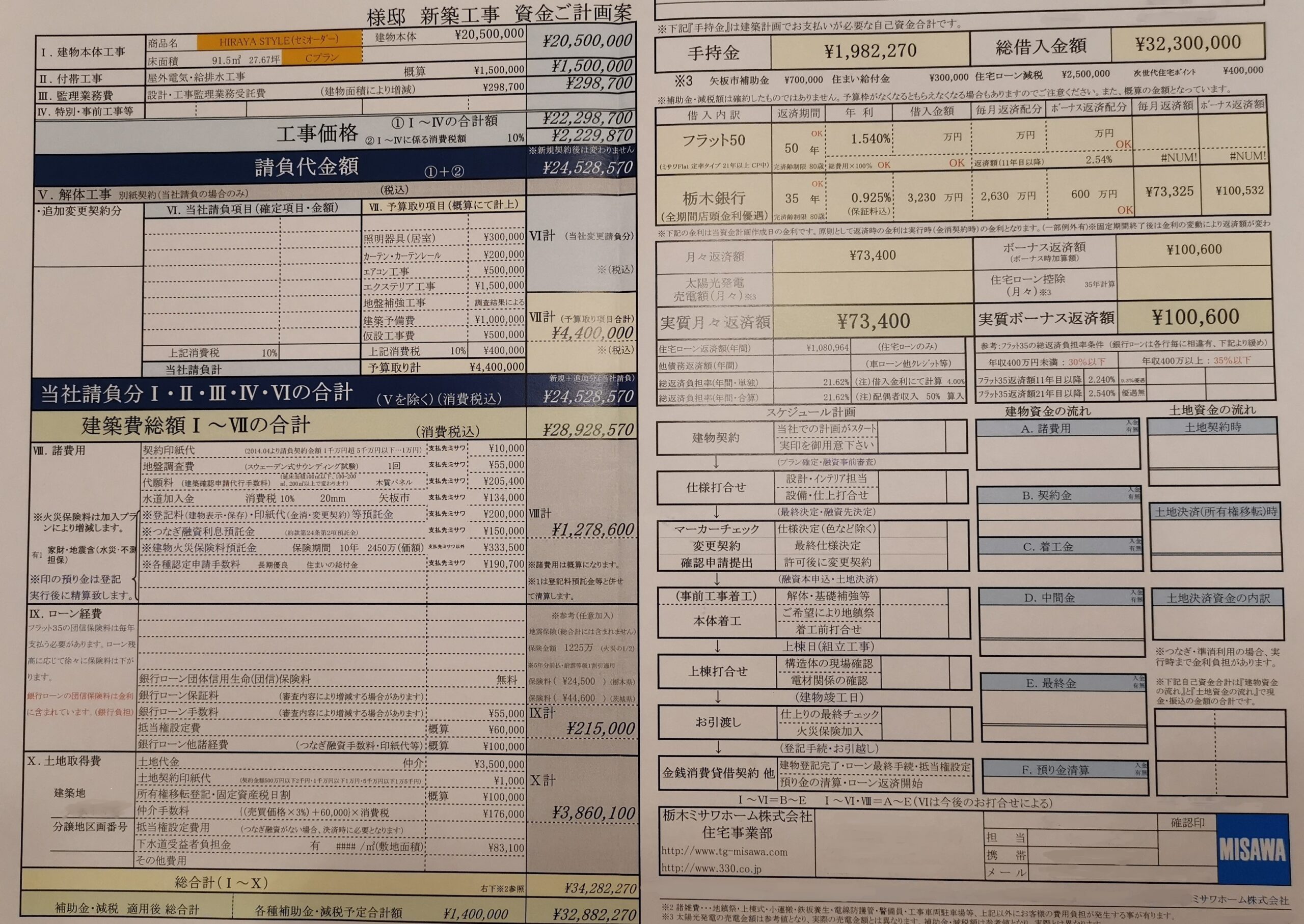 ミサワホーム_30 坪の平屋 総額は2815万円！これを見れば費用の詳細が分かる住宅LABO