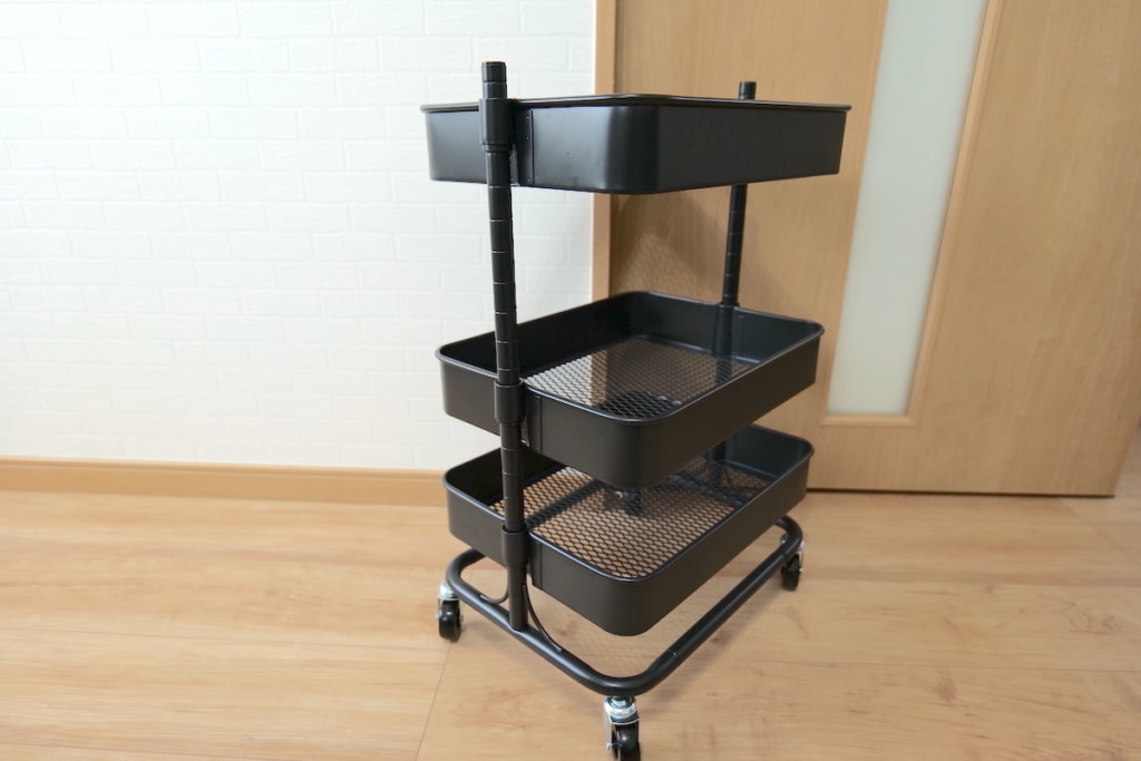 Amazon.co.jp: REDHiLL キッチンワゴン グレージュ キャスター付き スリム スチール 3段 くすみカラー おしゃれ 作業台引き出し 組み立て簡単 : ホーム＆キッチン