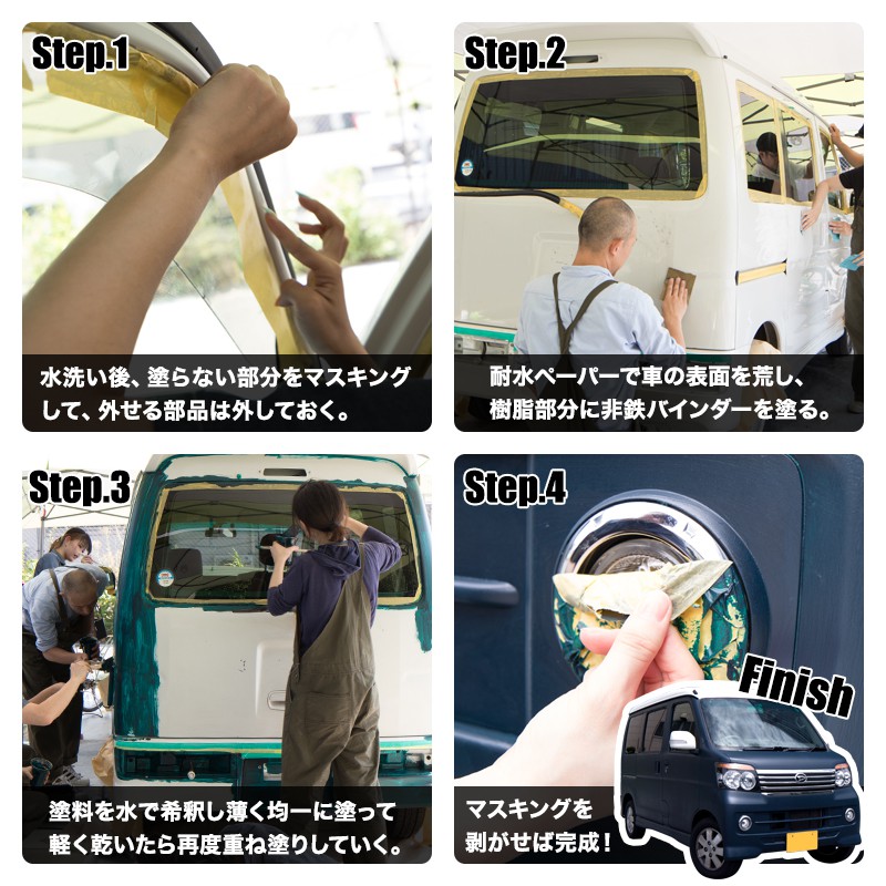 スズキ 軽バンをマットブラックで刷毛塗り全塗装！ - 刷毛 ハケ ・ローラーで車をDIYで全塗装しよう