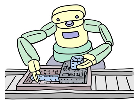 フリーイラスト2種類の食品製造の工場作業員のセットパブリックドメインQ：著作権フリー画像素材集