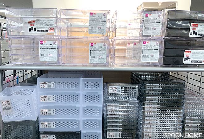 100均「3段引き出し 透明 」の商品情報とサイズ・収納例。ダイソーで販売 4549892006456