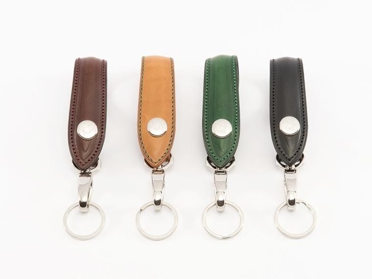 プレミアムレザー キーホルダー 本革 革 キーリング ベルトループ キーチャーム スマートキー 鍵 レディース シュリンクレザー レザースナップボタン enokio