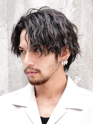 メンズのオススメ順 30代 パーマ ミディアムの髪型・ヘアスタイル楽天ビューティ