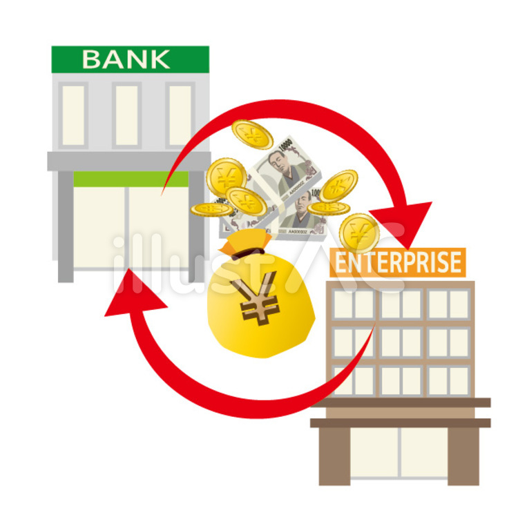 資金調達。ライン アート フラット ベクトル イラスト。カラフルです。のイラスト素材・ベクター Image 73854768