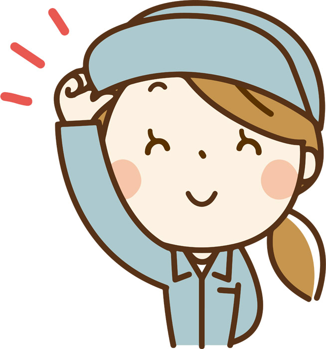 無料イラスト手に帽子を持った工場作業員パブリックドメインQ：著作権フリー画像素材集