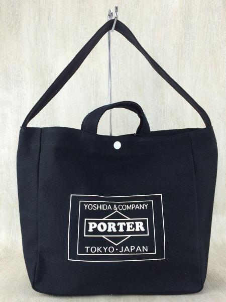 MONCLER モンクレール E209U0061900 × FRAGMENT フラグメント × PORTER ポーター ロゴ プリント トートバッグブラック系 新古品未使用中古