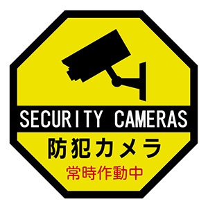 大型 防犯 警告 ステッカー 防犯カメラ２４時間録画作動中 英語 2枚セットあい屋