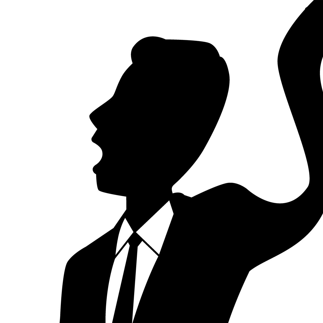サラリーマンのシルエット無料のAi・PNG白黒シルエットイラスト