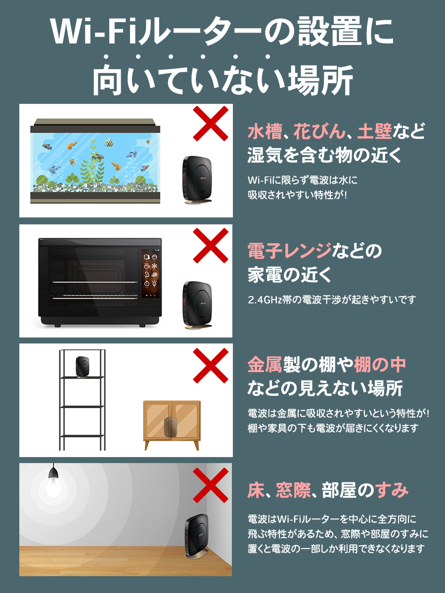 Wi-Fiルーター置くならどこ？最適な設置場所を紹介