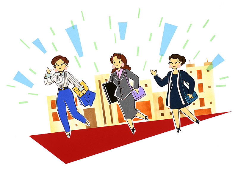 ビジネス街の秋景色 00811010145 の写真・イラスト素材アマナイメージズ