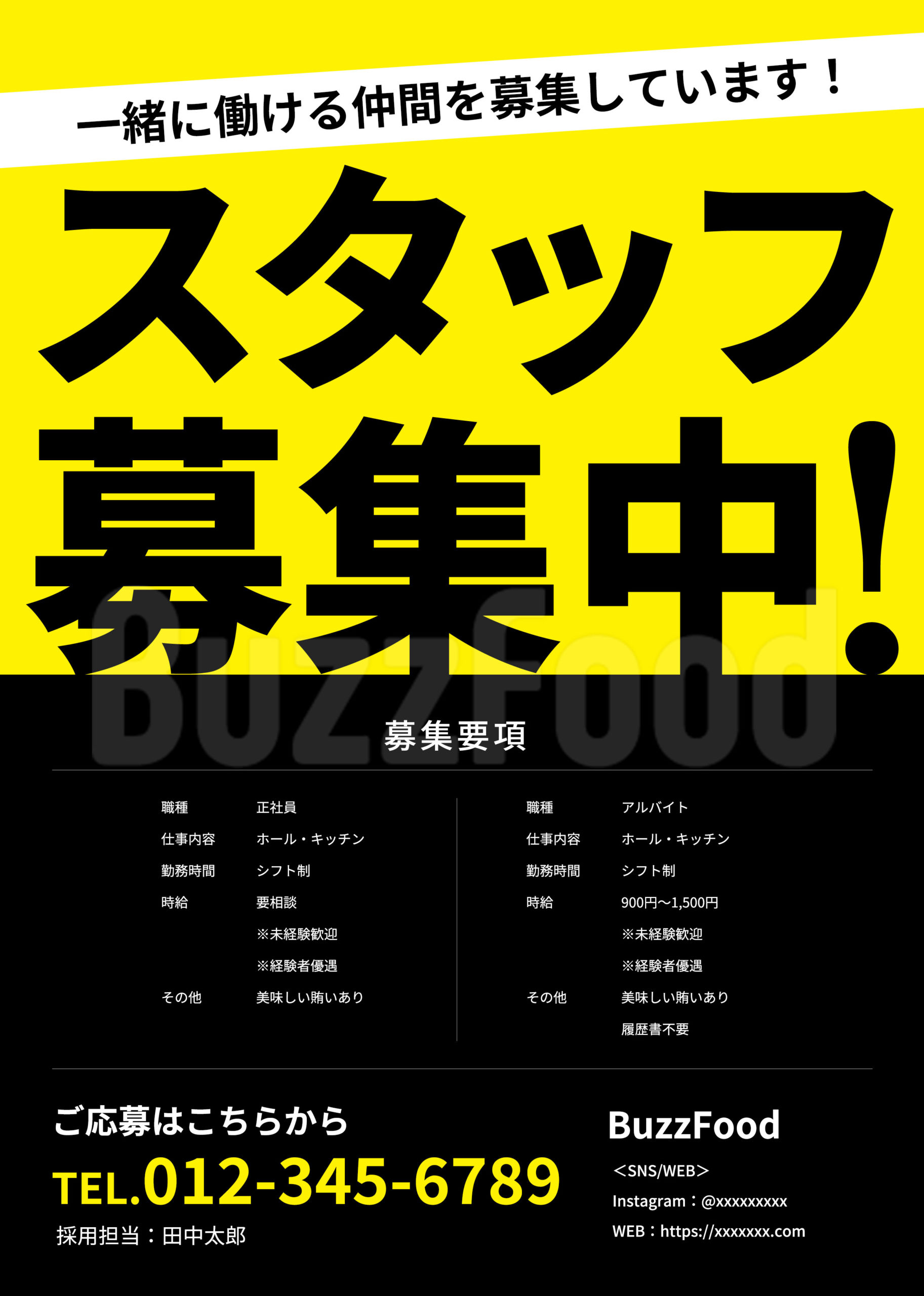 駅や商店街で見つけたアルバイト・パート・スタッフ募集のポスタ