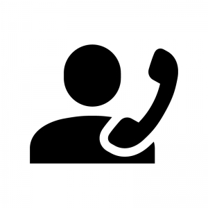 電話相談のシルエット03無料のAi・PNG白黒シルエットイラスト