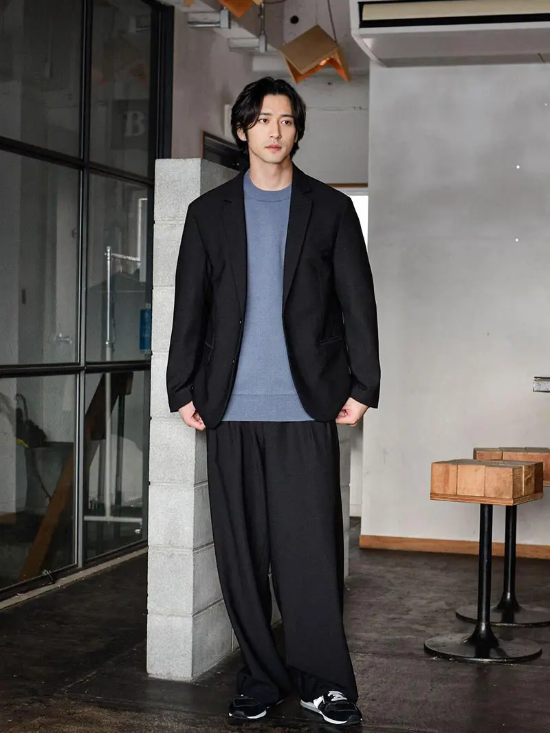 テーラードジャケット メンズ セットアップ可 カジュアルスーツ ブランド おしゃれ アウター テーラード ジャケット デニム チェック柄 ブルーサックス M L XL CavariA 大人 ビジネス 男性 男 服 秋 冬 秋冬 ファッション メンズファッション 即日発送CAST23-50 の通販