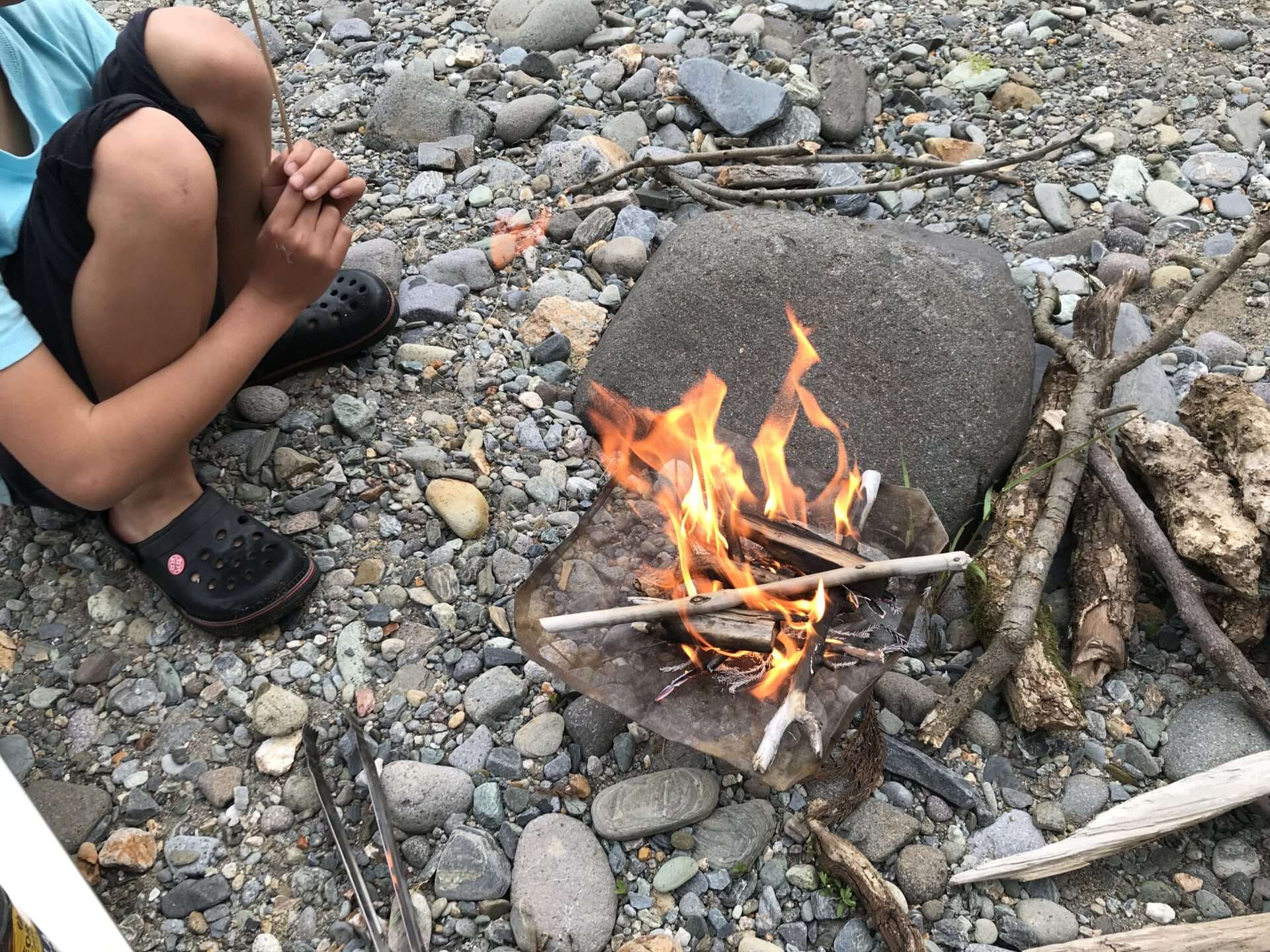 薪拾い散策から始まるキャンプには自然に触れる喜びが盛り沢山