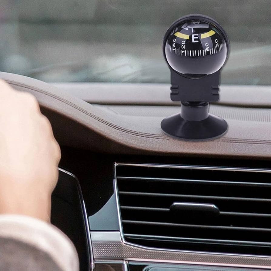 Amazon.co.jp: 車載コンパス 小型 方位磁石 高精度 ボール型 マリンコンパス 方向ガイド 読みやすい 貼り付け ボールコンパス カーインテリア野外ドライブ 登山に適用 : 車＆バイク