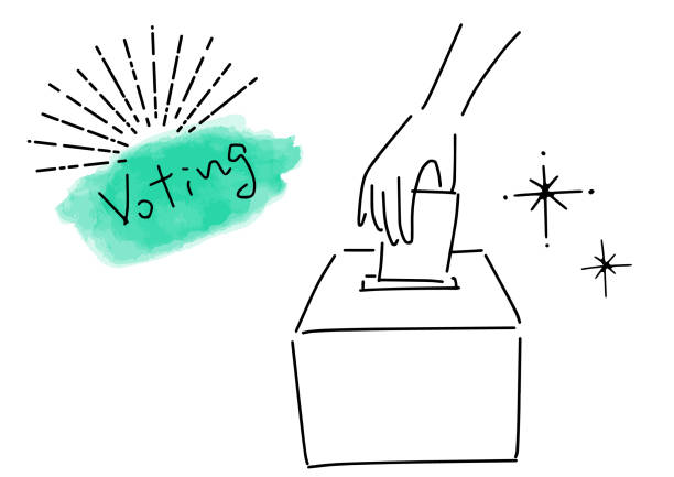 投票箱のシンプルなラインアイコンセットのイラスト素材119664722- PIXTA