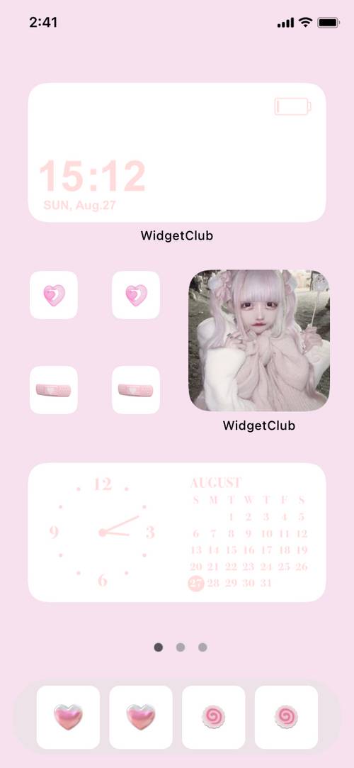 地雷系 ホーム画面のカスタマイズアイデア f76tr0ELKWduiaMeDkfjby SieriWidgetClub