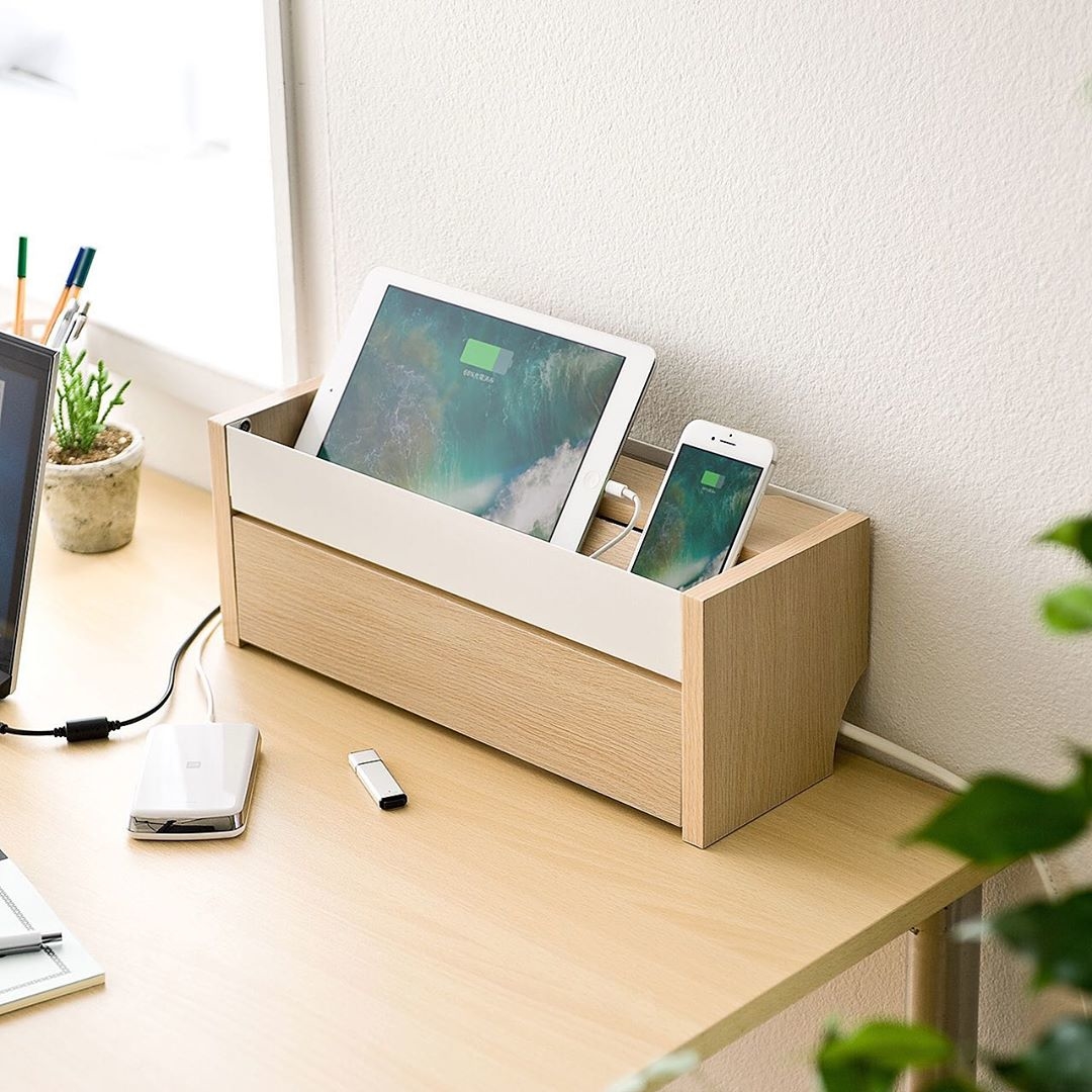 無印良品・ニトリ 散らばるデバイス類を充電ステーションでスッキリ収納&あんふぁん