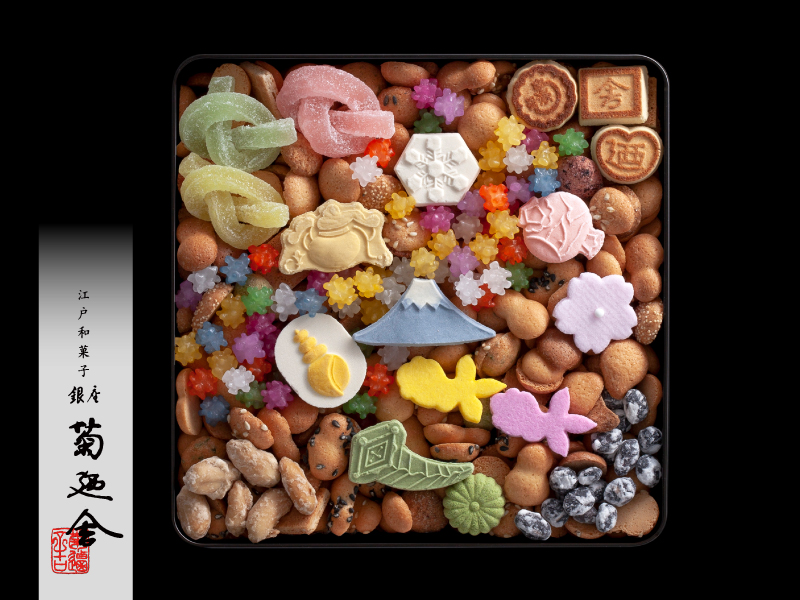 銀座菊廼舎 きくのや登録商標 冨貴寄 ふきよせ青丸缶CONCENT コンセント