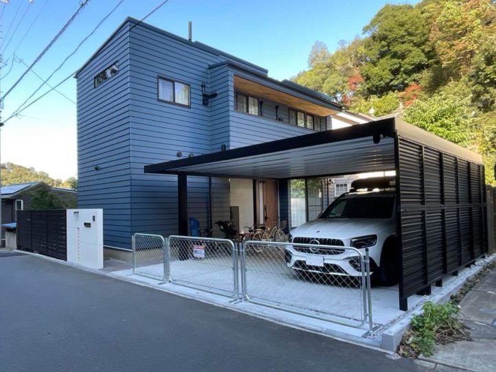 プライベート空間を守る、シンプルなクローズ外構愛知県名古屋市の外構 エクステリア ・新築外構・お庭⼯事は専⾨ショップディーズガーデンへ