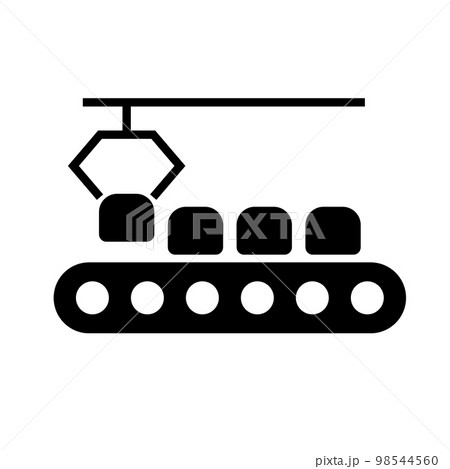 金属材料部品製造ファクトリマシンのグリフアイコンベクター画像。金属材料部品製造工場の機械署名。輪郭線シンボルの黒いイラスト」のベクター画像素材 ロイヤリティフリー2056323155Shutterstock