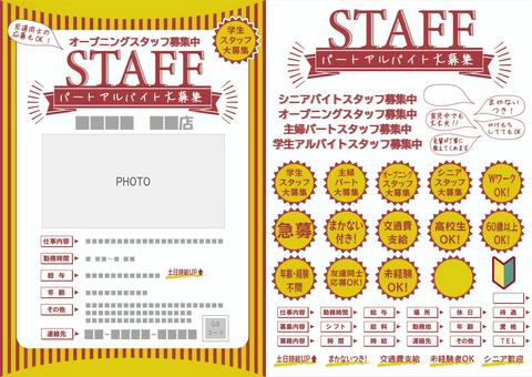 新規スタッフ募集ポスターの無料チラシテンプレート 560 - デザインAC