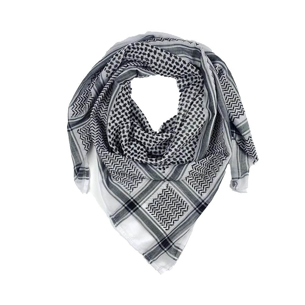 パレスチナ クーフィーヤ、パレスチナ スカーフ - 本物のヒルバウィ・ケフィーヤ 54X54 インチヘッドネックアクセサリー、パレードスクールパーティー用ソフトパレスチナショール