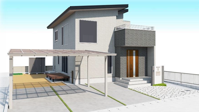 一条工務店様 新築外構 傾斜地施工株式会社エクステリアサービス