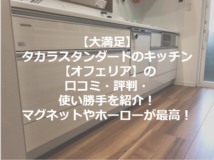 タカラスタンダードのキッチン「オフェリア」 オプション価格は？メリットデメリットも解説！アイ工務店で建てた家に住んでみて