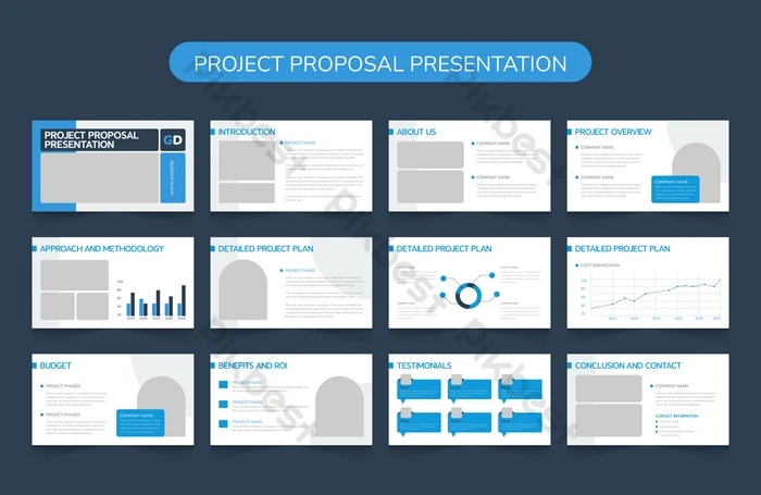 シンプルなプレゼンテーション テンプレート スライド ビジネス プロジェクト提案書テンプレート EPS 無料ダウンロード - Pikbest