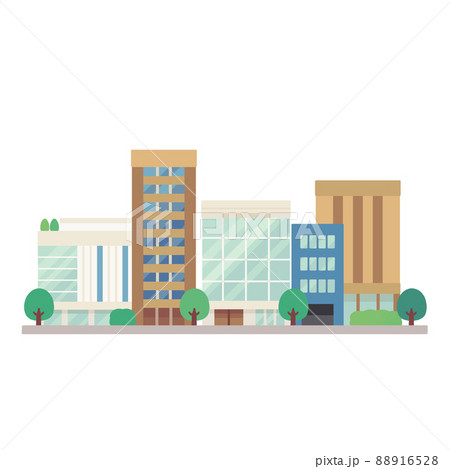 ビル群のイラスト - フリー素材集「イラストのっく」