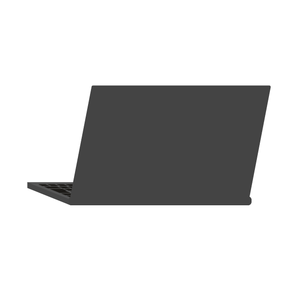 ノートパソコンを開くクマの無料 フリー イラストかわいい手描きの無料素材「てがきっず」保育園・小学校・介護施設にぴったりのフリー素材イラスト