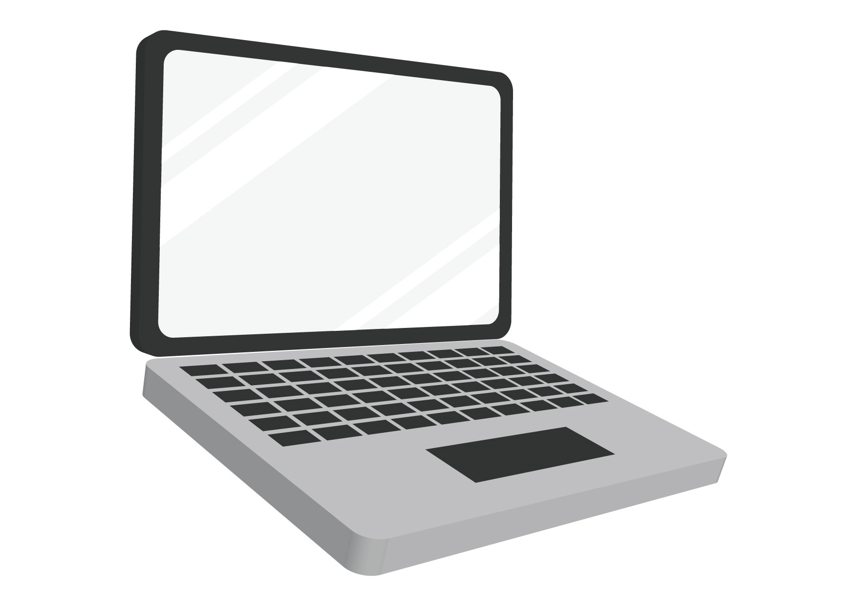 無料イラストノートパソコンを利用する女性パブリックドメインQ：著作権フリー画像素材集