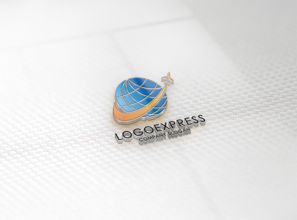 地球と飛行機のワールドワイドなロゴ