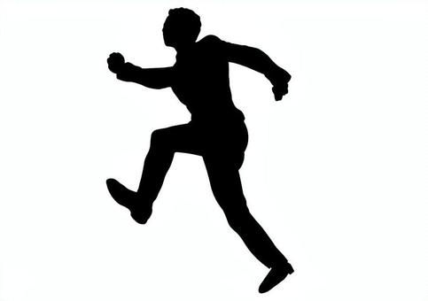 走るシルエット イラストの無料ダウンロードサイト「シルエットAC」