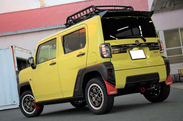 お披露目!!, DAMDコンプリートカー, 「TAFT LUCKY」!!, 人気のタフト, ダーククロムベンチャーを, ダムド仕様にカスタムしましたෆ̖́-, 角目のライトが可愛い！, 名前も可愛い！, 乗ってるだけで, ポジティブな気分になれそうです♪, 下畑モータースにて展示中*.゜｡:,❁ ❁ ❁,damdcustum damducky