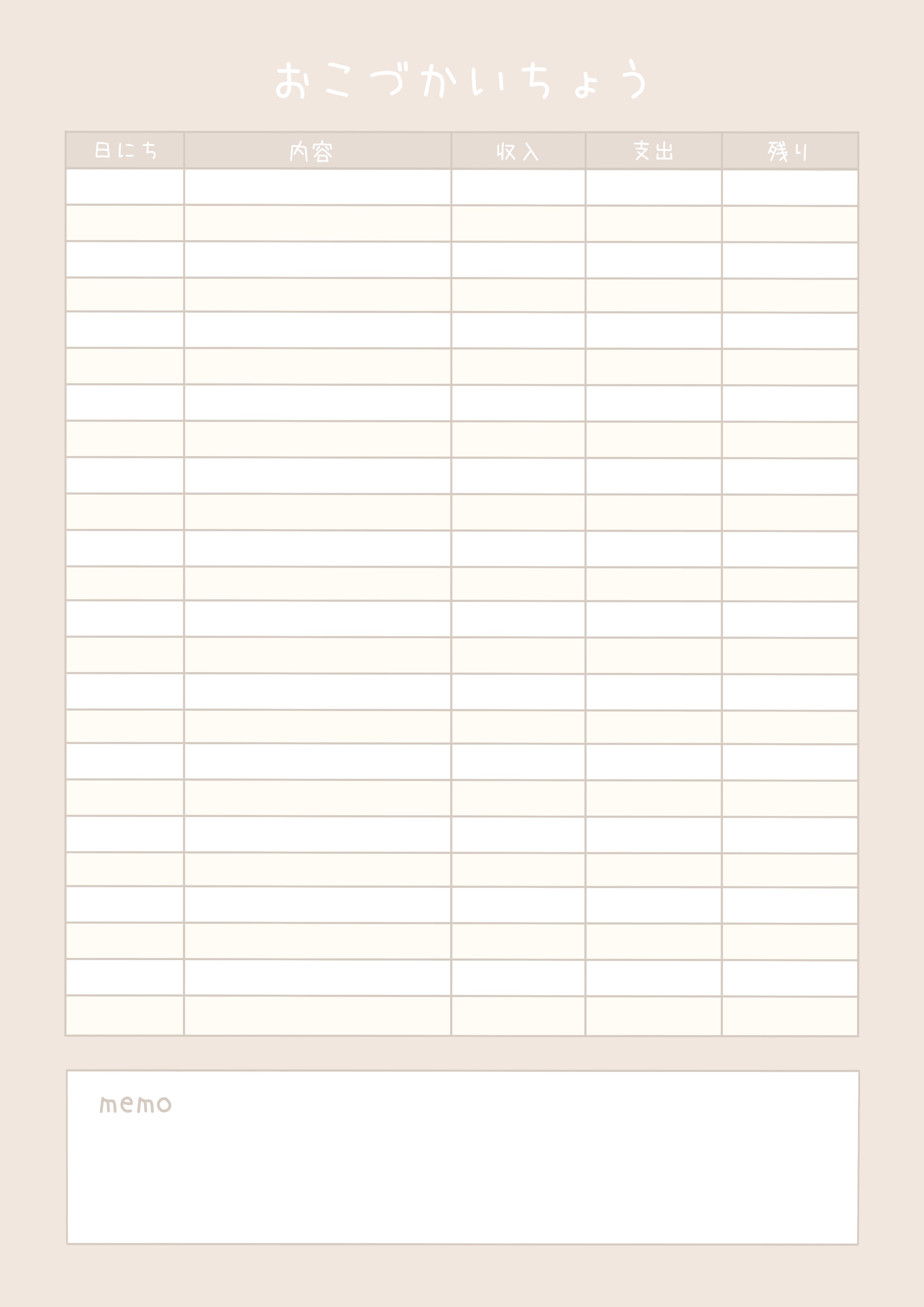 家計簿フォーマット無料ダウンロード