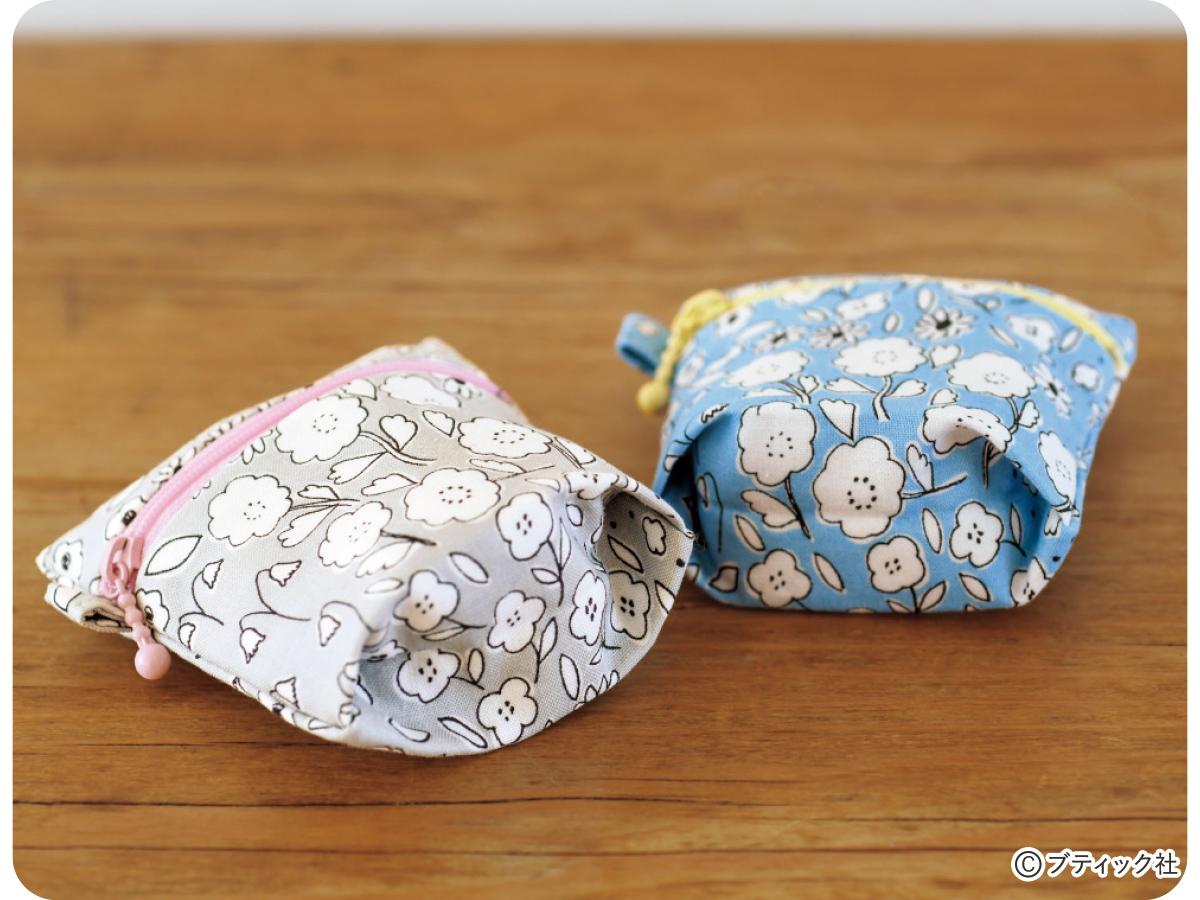 10㎝ファスナー 小さいまち付きミニポーチ作り方キーポーチコインパース小銭入れカード入れ