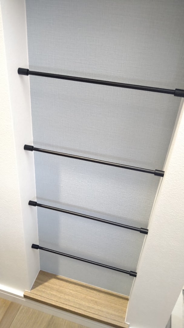 ニッチバーSULK サイズオーダー可 アイアンバー ニッチ DIYパーツ インテリア 落下防止 地震対策 飾り棚 壁収納 アイアン 鉄幅〜900mm 直径9mm 丸棒 日本製