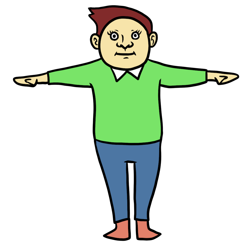 一人で立っている人 のイラスト - ホビヲノエ