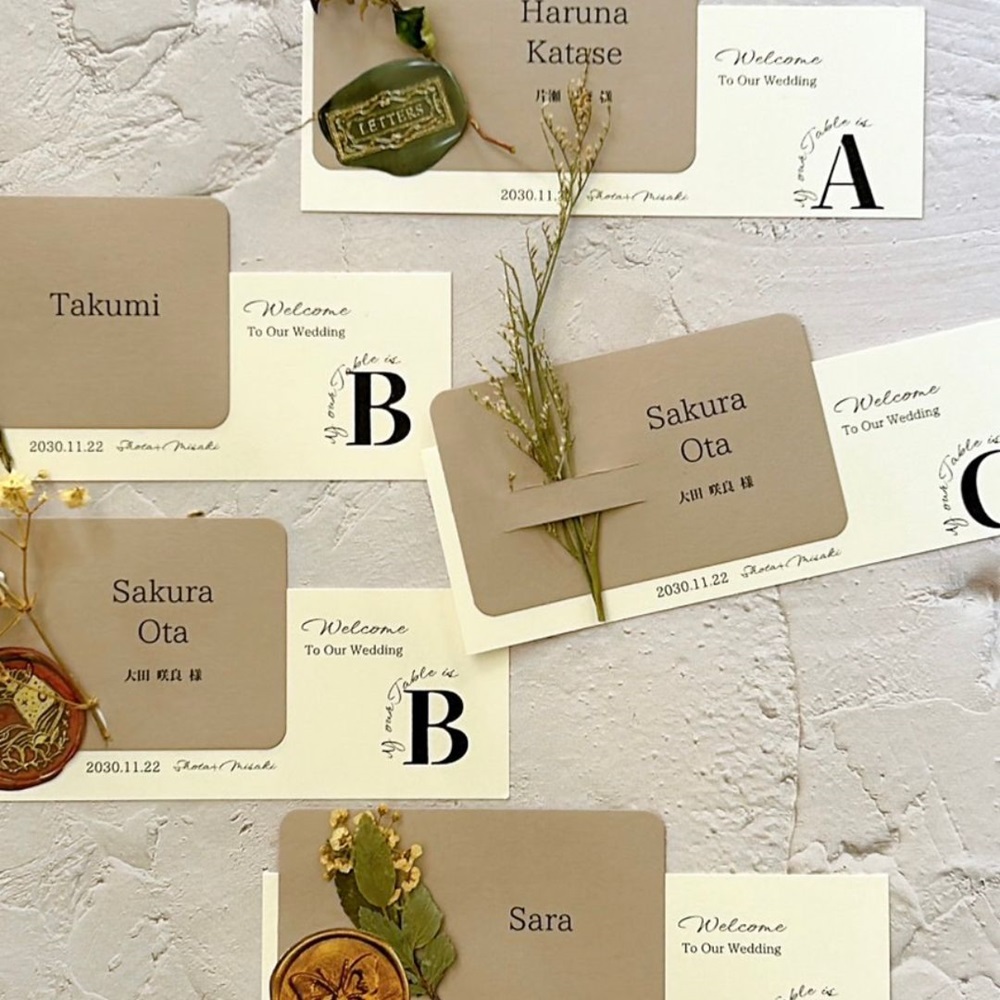 エスコートカード 名刺サイズtie wedding