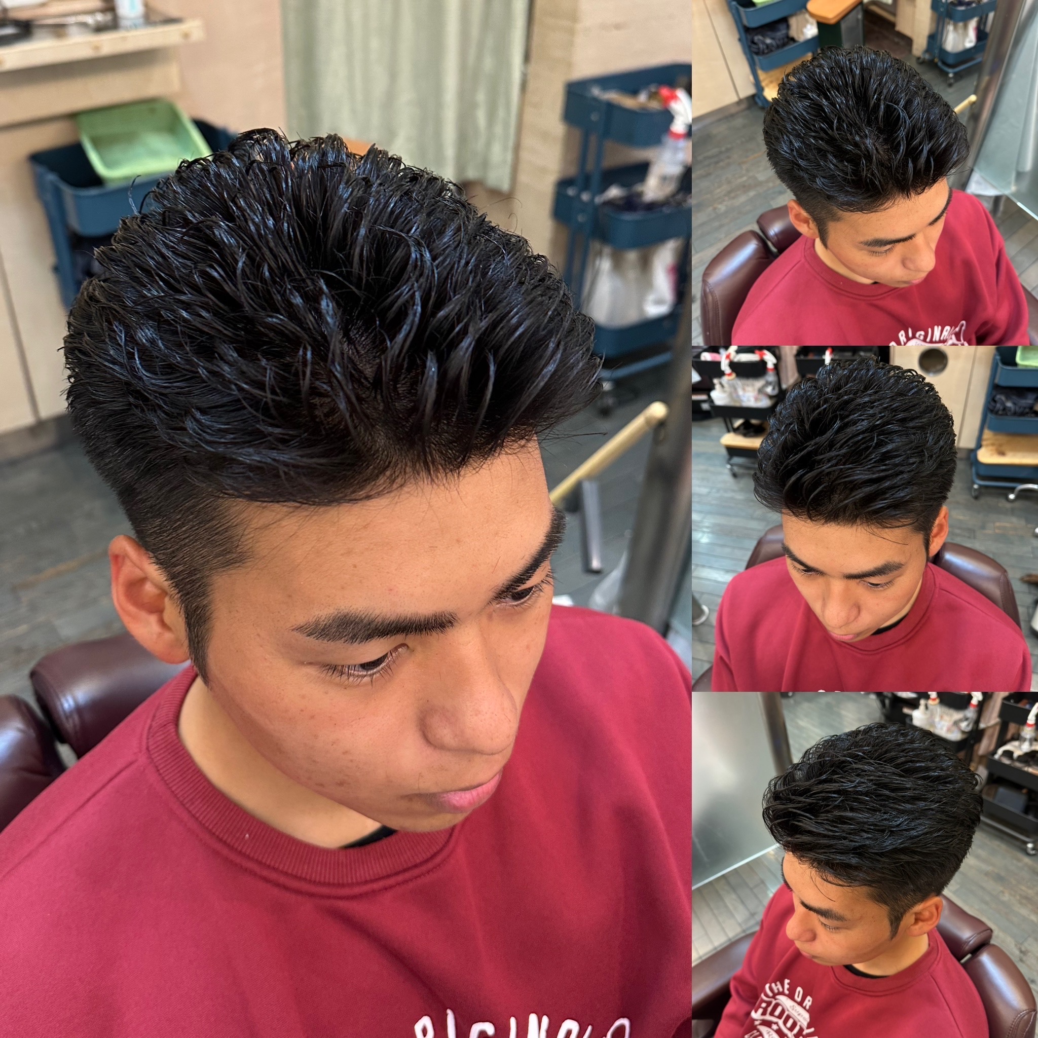 20代30代メンズツイストスパイラルパーマワイルドオシャレ感ヘアスタイル人形町、水天宮前の理容室、床屋 HAIR&GROOMINGYOSHIZAWA Inc ヨシザワインク